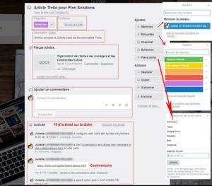 carte et fonctionnalités trello